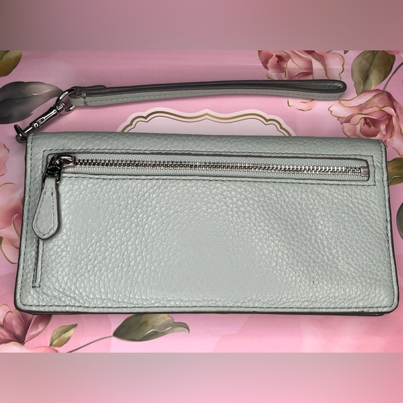 Mint Green Coach Wristlet - Picture 2 of 9